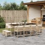 Garten-Essgruppe mit 13-teiligen Kissen aus synthetischem Rattan in Beige. von , Gartensets - Ref: Foro24-3211522, Preis: 697...