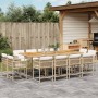 Garten-Essgruppe mit 13-teiligen Kissen aus synthetischem Rattan in Beige. von , Gartensets - Ref: Foro24-3211588, Preis: 879...