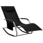 Sun loungers 2 units black and gray textilene by vidaXL, Loungers - Ref: Foro24-310509, Price: 155,99 €, Discount: %