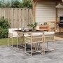 Garten-Essgruppe 5-teilig mit Kissen aus synthetischem Rattan in Beige. von , Gartensets - Ref: Foro24-3211438, Preis: 274,55...