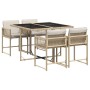 Set comedor de jardín 5 pzas con cojines ratán sintético beige de , Conjuntos de jardín - Ref: Foro24-3211438, Precio: 274,27...