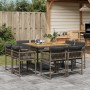 Garden dining set 9 pieces and gray synthetic rattan cushions by , Garden sets - Ref: Foro24-3211562, Price: 490,99 €, Discou...