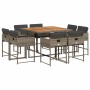 Garden dining set 9 pieces and gray synthetic rattan cushions by , Garden sets - Ref: Foro24-3211562, Price: 490,32 €, Discou...