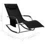 Sun loungers 2 units black and gray textilene by vidaXL, Loungers - Ref: Foro24-310509, Price: 155,99 €, Discount: %