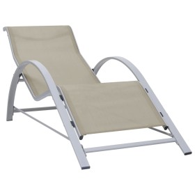 Cream textilene and aluminum lounger by vidaXL, Loungers - Ref: Foro24-310535, Price: 98,58 €, Discount: %