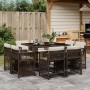 Garten-Essgruppe, 9-teilig, mit braunen Kunststoff-Rattan-Kissen. von , Gartensets - Ref: Foro24-3211737, Preis: 505,84 €, Ra...