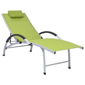 Green Textilene Aluminum Lounger by vidaXL, Loungers - Ref: Foro24-310504, Price: 113,99 €, Discount: %