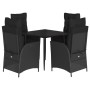 Set de muebles jardín 5 pzas con cojines ratán sintético negro de , Conjuntos de jardín - Ref: Foro24-3213393, Precio: 608,86...