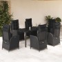 Set de comedor de jardín 7 pzas y cojines ratán sintético negro de , Conjuntos de jardín - Ref: Foro24-3213403, Precio: 944,3...