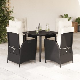 Set de muebles jardín 5 pzas con cojines ratán sintético negro de , Conjuntos de jardín - Ref: Foro24-3213165, Precio: 542,99...