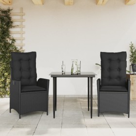 Garten-Essgruppe, 3-teilig, mit schwarzen Kunststoff-Rattan-Kissen. von , Gartensets - Ref: Foro24-3213184, Preis: 318,05 €, ...