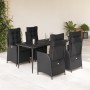 Set de muebles jardín 5 pzas con cojines ratán sintético negro de , Conjuntos de jardín - Ref: Foro24-3213178, Precio: 630,05...