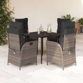 Garten-Essgruppe, 5-teilig, mit grauen Polstern aus synthetischem Rattan von , Gartensets - Ref: Foro24-3213216, Preis: 610,9...