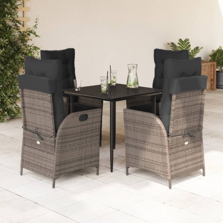 Set comedor de jardín 5 piezas con cojines ratán sintético gris de , Conjuntos de jardín - Ref: Foro24-3213216, Precio: 607,7...