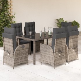 Garden dining set 7 pieces and gray synthetic rattan cushions by , Garden sets - Ref: Foro24-3213081, Price: 915,45 €, Discou...