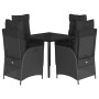 Set de muebles jardín 5 pzas con cojines ratán sintético negro de , Conjuntos de jardín - Ref: Foro24-3213186, Precio: 566,09...