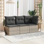 Garten-Ecksofa mit hellgrauen Kissen aus synthetischem Rattan. von , Outdoor-Sofas - Ref: Foro24-366175, Preis: 92,99 €, Raba...