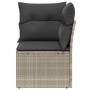 Garten-Ecksofa mit hellgrauen Kissen aus synthetischem Rattan. von , Outdoor-Sofas - Ref: Foro24-366175, Preis: 92,99 €, Raba...