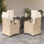 Set comedor de jardín 5 pzas con cojines ratán sintético beige de , Conjuntos de jardín - Ref: Foro24-3213003, Precio: 587,59...