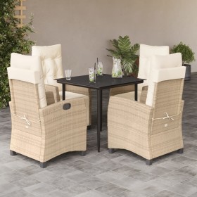 Garten-Essgruppe 5-teilig mit Kissen aus synthetischem Rattan in Beige. von , Gartensets - Ref: Foro24-3213003, Preis: 588,99...