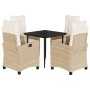 Garden dining set 5 pieces with beige synthetic rattan cushions by , Garden sets - Ref: Foro24-3213003, Price: 587,59 €, Disc...