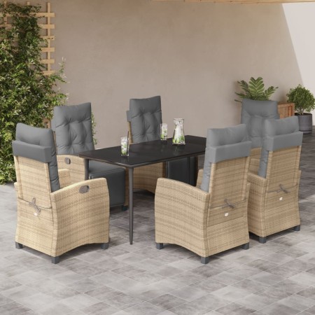 Set comedor de jardín 7 pzas con cojines ratán sintético beige de , Conjuntos de jardín - Ref: Foro24-3213020, Precio: 874,30...