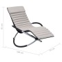 Steel garden lounger with cream cushion by vidaXL, Loungers - Ref: Foro24-310497, Price: 155,30 €, Discount: %