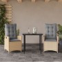 Garten-Essgruppe 3-teilig mit Kissen aus synthetischem Rattan in Beige. von , Gartensets - Ref: Foro24-3213254, Preis: 344,69...