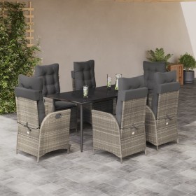 Set comedor jardín 7 pzas y cojines ratán sintético gris claro de , Conjuntos de jardín - Ref: Foro24-3213280, Precio: 895,99...