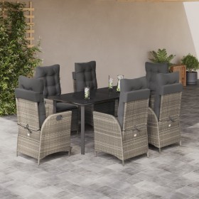 Garden dining set 7 pieces and light gray synthetic rattan cushions by , Garden sets - Ref: Foro24-3213289, Price: 905,99 €, ...