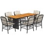 7-piece garden dining set with black synthetic rattan cushions by , Garden sets - Ref: Foro24-3212070, Price: 809,26 €, Disco...