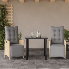 3-piece garden dining set with beige synthetic rattan cushions by , Garden sets - Ref: Foro24-3213455, Price: 338,52 €, Disco...