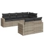 Garden sofa set 7 pieces with light gray PE rattan cushions by , Garden sets - Ref: Foro24-3219202, Price: 540,99 €, Discount: %