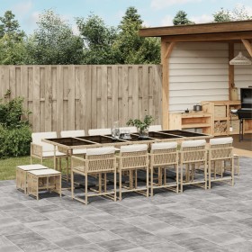 Garten-Essgruppe mit 15-teiligen Kissen aus synthetischem Rattan in Beige. von , Gartensets - Ref: Foro24-3211534, Preis: 818...