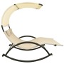 Double sun lounger with cream-colored textilene canopy by vidaXL, Loungers - Ref: Foro24-310548, Price: 209,31 €, Discount: %