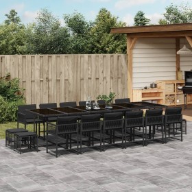 Garden furniture set 17 pieces with black synthetic rattan cushions by , Garden sets - Ref: Foro24-3211543, Price: 934,60 €, ...