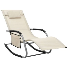 Cream and gray textilene lounger by vidaXL, Loungers - Ref: Foro24-310506, Price: 75,99 €, Discount: %