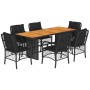 7-piece garden dining set with black synthetic rattan cushions by , Garden sets - Ref: Foro24-3212072, Price: 789,60 €, Disco...