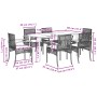 Set comedor jardín 7 pzas y cojines ratán sintético gris de , Conjuntos de jardín - Ref: Foro24-3213614, Precio: 501,76 €, De...