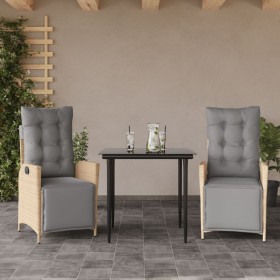 3-piece garden dining set with beige synthetic rattan cushions by , Garden sets - Ref: Foro24-3213448, Price: 363,27 €, Disco...