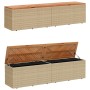 Caja de almacenaje jardín madera acacia ratán beige 220x50x54cm de , Cajas de almacenaje para exteriores - Ref: Foro24-365960...