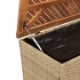 Storage box for garden made of acacia wood with beige rattan 220x50x54cm by , Outdoor storage boxes - Ref: Foro24-365960, Pri...