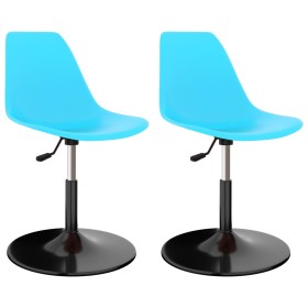 Sillas de comedor giratorias 2 unidades PP azul de vidaXL, Sillas de comedor - Ref: Foro24-324193, Precio: 64,51 €, Descuento: %