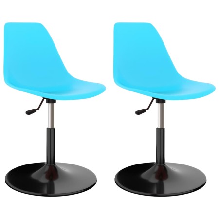 Sillas de comedor giratorias 2 unidades PP azul de vidaXL, Sillas de comedor - Ref: Foro24-324193, Precio: 64,51 €, Descuento: %