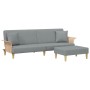 Zweiplätziges Schlafsofa mit Kissen und Hocker aus hellem grauem Samt. von , Sofas - Ref: Foro24-3216215, Preis: 333,08 €, Ra...