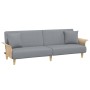 Sofa bed for 2 people with light gray velvet pillows and stool by , Sofas - Ref: Foro24-3216215, Price: 333,08 €, Discount: %