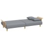 Sofa bed for 2 people with light gray velvet pillows and stool by , Sofas - Ref: Foro24-3216215, Price: 333,08 €, Discount: %