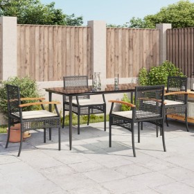 5-piece garden furniture set with black synthetic rattan cushions by , Garden sets - Ref: Foro24-3213599, Price: 376,99 €, Di...