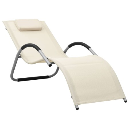 Cream and gray textilene lounger by vidaXL, Loungers - Ref: Foro24-310514, Price: 69,13 €, Discount: %