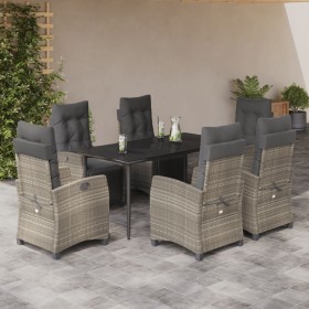 Garten-Essgruppe, 7-teilig, mit hellgrauen Polstern aus synthetischem Rattan. von , Gartensets - Ref: Foro24-3213034, Preis: ...